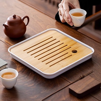 茶盘2025新款家用小型户外滤茶托盘竹制沥水盘办公室干泡一人四方