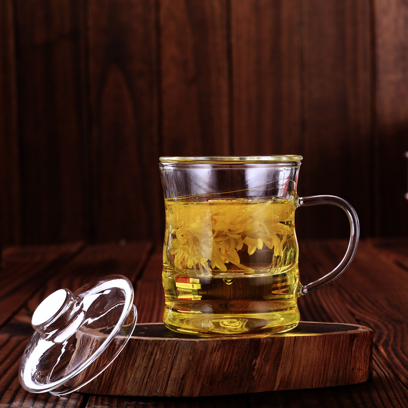 耐热玻璃杯泡花茶杯办公竹节杯