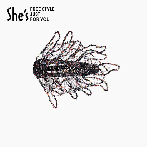 shes茜子流光织影珍珠叶脉发夹