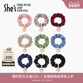shes茜子发饰心形丸子头发圈大肠圈女头花头绳大肠发圈头花发绳