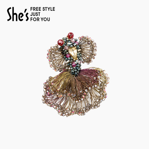 Veryshes原创手工编织金鱼耳环