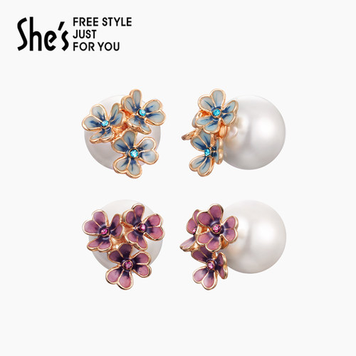 梵高花朵手工滴油耳环