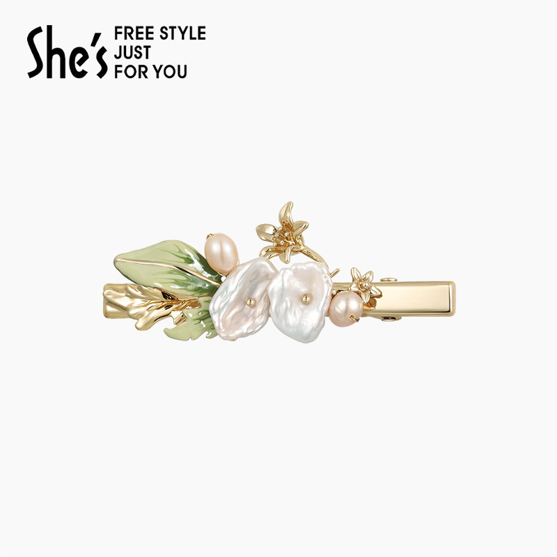 shes茜子巴比耶艾沫繁星清新滴油珍珠花朵捏夹刘海边夹发夹发饰,饰品/流行首饰/时尚饰品新,发饰,淘宝优惠券,粉丝福利购,淘宝优惠卷