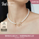 shes茜子陪伴璀璨蝴蝶结轻奢高级感耳环珍珠项链颈链套装 节日礼物