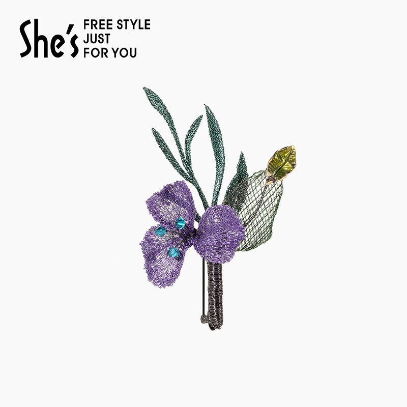 shes茜子卢梭假日美学手作DIY胸针刺绣花朵胸花手工材料包