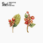 shes意境东方国风新中式 山楂果胸针精致轻奢高档胸花别针新年礼物