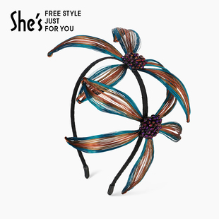 Veryshes茜子幻之境原创设计手工编织花朵发箍头箍发卡头花发饰