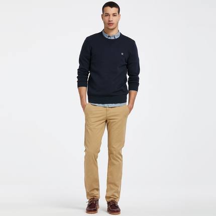 外贸尖货 美国户外精品TBL 洗水纯棉圆领长袖套头针织衫男 春秋款