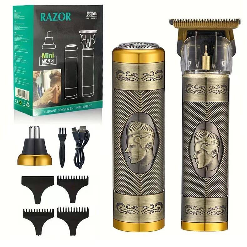 油头电推剪数显刮胡理发鼻毛三合一多动能剃须刀光头神器电动推子