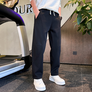 加绒分割设计宽松百搭弯刀运动卫裤男美式潮cleanfit K366加绒P55图片