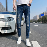 常年做九分牛仔裤男潮流帅气修身小脚牛仔裤男装潮牌显瘦912P65，男装牛仔裤，星座1102