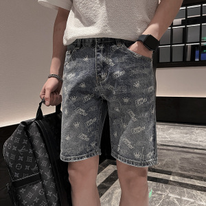 社会小伙 牛仔短裤男外穿2023夏季休闲五分裤高街潮牌中裤 506P48图片