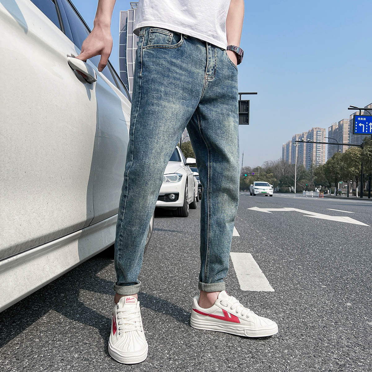 美式牛仔裤潮牌ins高街男2025新款秋季修身裤子设计感高级136P55,男装牛仔裤,星座1102