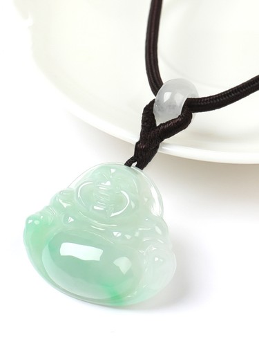 纯天然A货翡翠玉佛吊坠