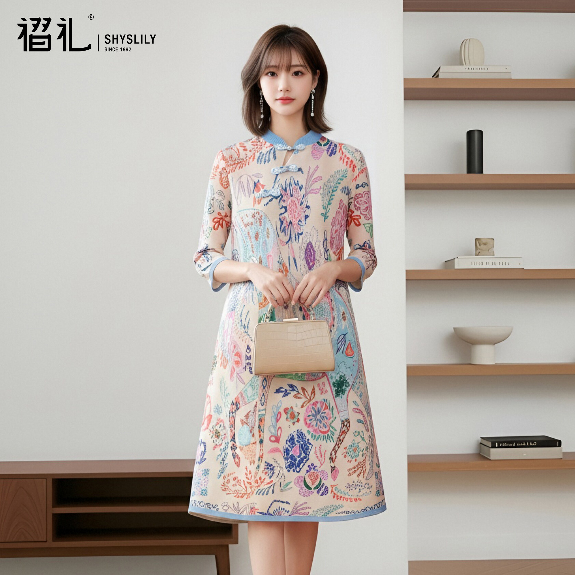 妈妈三亚海边度假连衣裙女弹簧裙图片