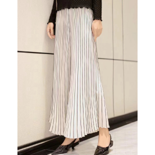 三宅高端褶皱裤子女春夏新款大码休闲裤米白风琴裤薄款阔腿百褶裤