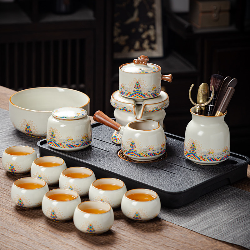 新款家用功夫茶具套装汝窑高档陶瓷懒人自动泡茶神器茶杯茶道套装,餐饮具,功夫茶具,淘宝优惠券,粉丝福利购,淘宝优惠卷