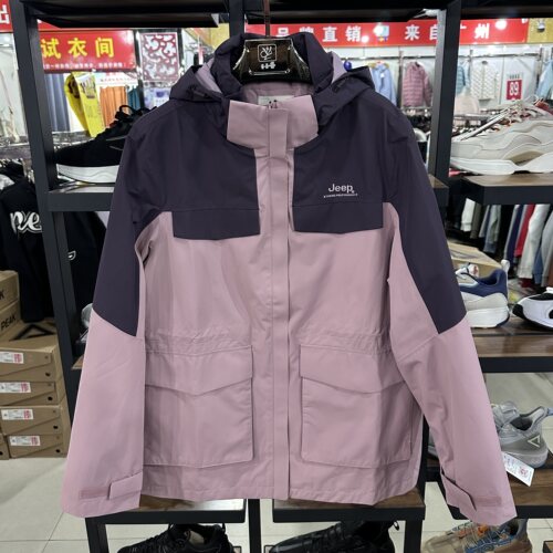 吉P正品女式双层冲锋衣休闲户外防风防水收腰外套上衣J312184010