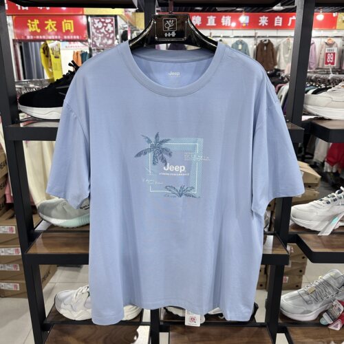 Jeep吉普女圆领短袖T恤休闲时尚宽松肥版舒适半袖上衣J322184578