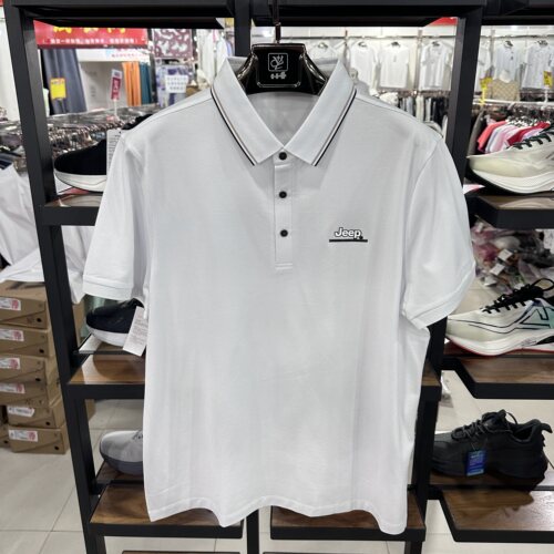 吉普Jeep正品男短袖翻领Polo衫休闲商务桑蚕丝半袖上衣J322199983