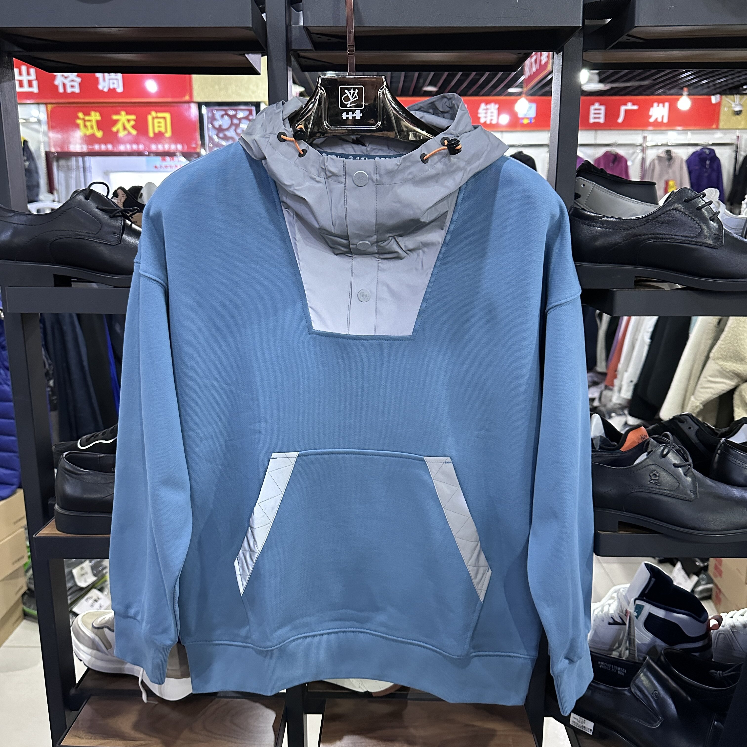 乔丹春秋款男高领连帽套头卫衣休闲时尚宽松版上衣潮LWD13222097