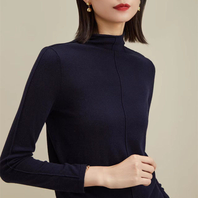 轻奢品质 特价精纺羊绒羊毛薄款打底衫女长袖T恤 半高领修身正装
