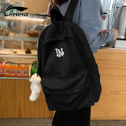 李宁双肩包运动休闲大容量男书包