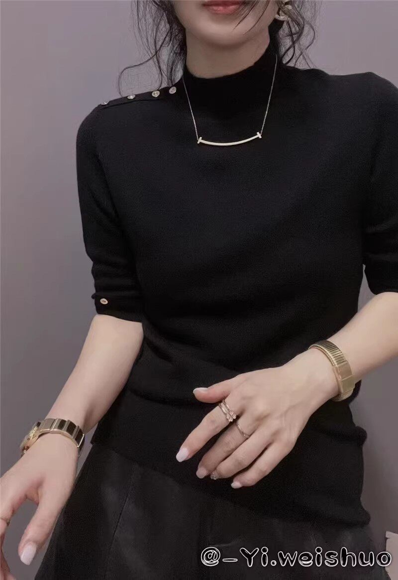 衣唯硕秋寸领羊毛衫针织打底衫女