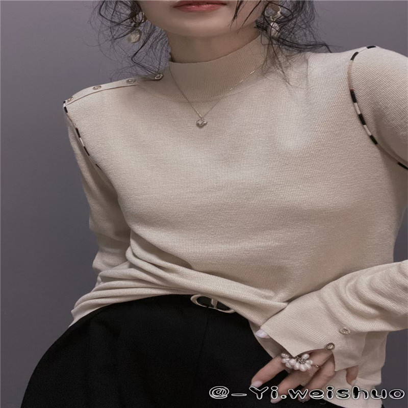 衣唯硕秋冬寸领针织打底衫女上衣
