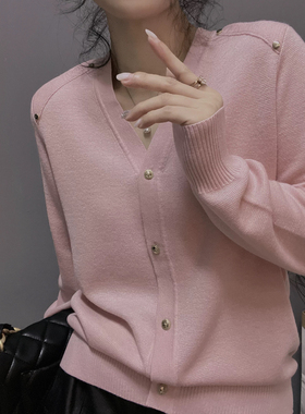 衣唯硕87066针织开衫女薄款钉珠上衣新款洋气百搭时尚女毛衣外套