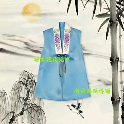 破肩合领切割纸样版明制汉服女士