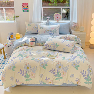 四件套被套床单人床上用品双人四件套全棉床笠床上纯棉三件套1.8