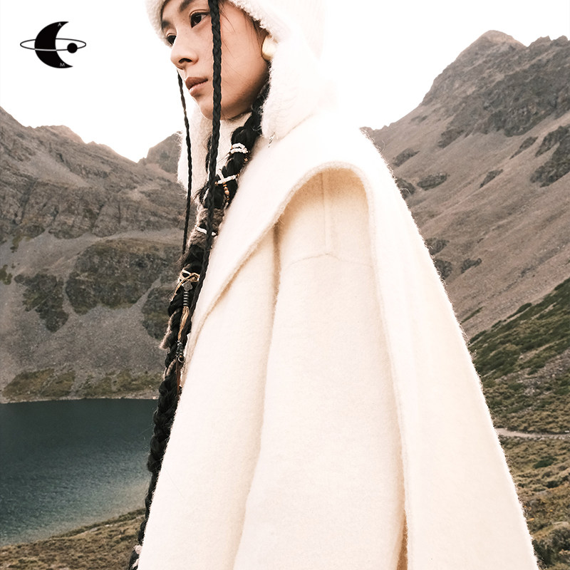 创世纪元【霜绒逸韵】冬装外套女2025新款围裹式领口高领毛呢大衣,女装/女士精品,毛呢外套,淘宝优惠券,粉丝福利购,淘宝优惠卷