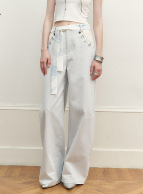 【周也同款】阔腿裤女2026新款宽松bf休闲直筒长裤遮胯显瘦裤子