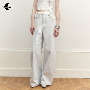 周也同款 遮胯显瘦裤 阔腿裤 宽松bf休闲直筒长裤 子 女2026新款