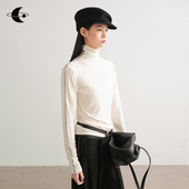 针影絮语 针织上衣女2025新款 撞色高领修身 创世纪元 内搭打底衫
