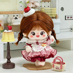 现货20cm娃衣【樱桃蛋糕派】棉花娃娃衣服套装玩偶公仔换装服配件
