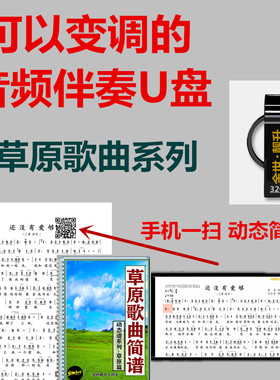 伴奏u盘萨克斯二胡笛子葫芦丝口琴动态简谱变调音频伴奏u盘简谱册