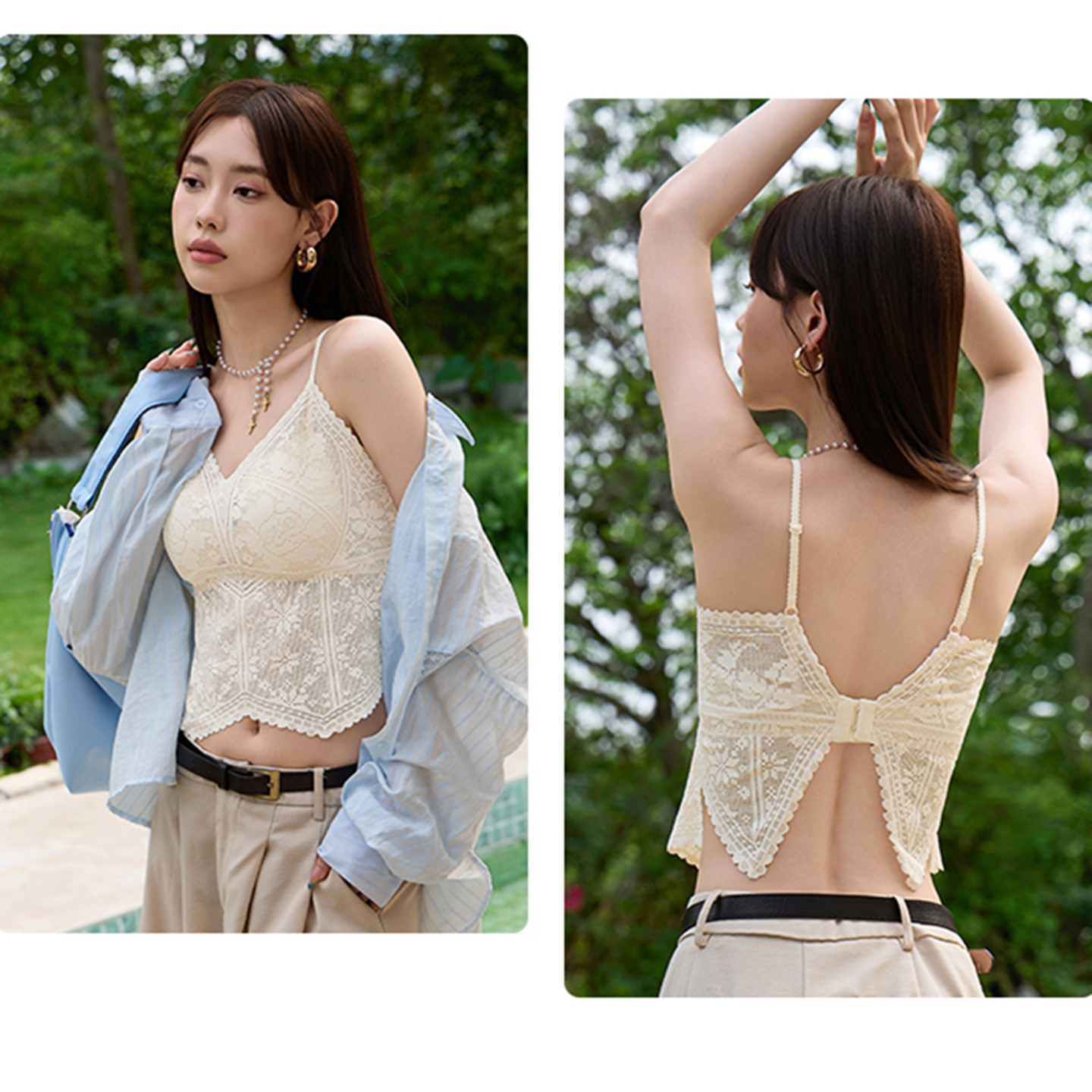 黛美芮性感蕾丝一体杯女美背背心图片