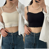 黛美芮新品 双肩带法式 蕾丝简约内搭固定杯聚拢防走光抹胸内衣1622