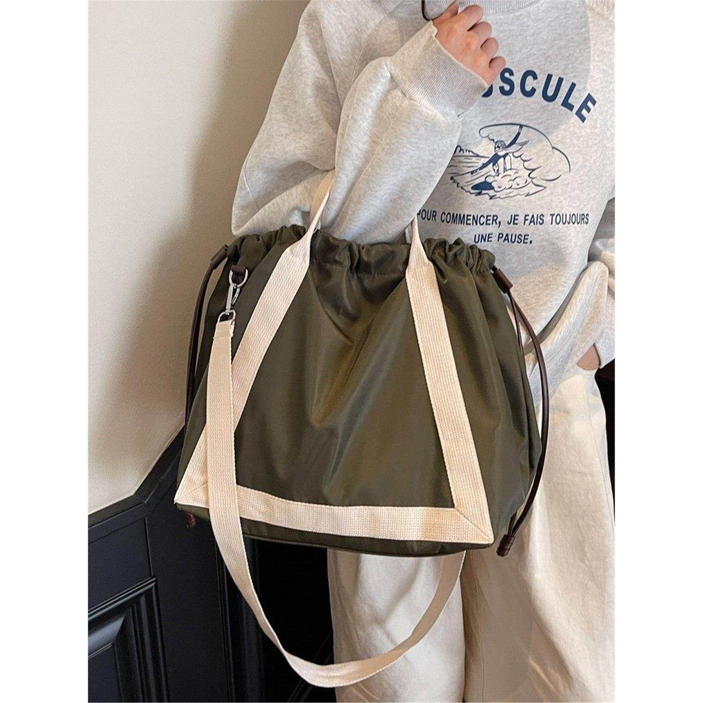 大容量新款通勤托特包抽绳防水手提包短途旅行健身收纳单肩斜挎包,箱包皮具/热销女包/男包,托特包,淘宝优惠券,粉丝福利购,淘宝优惠卷