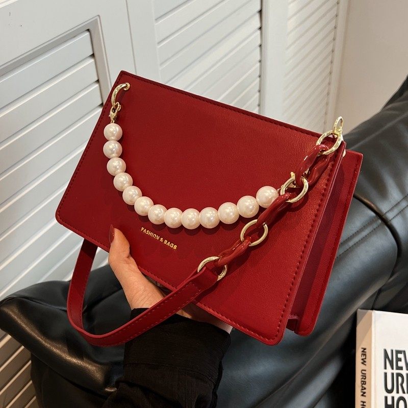 高级感婚包女2025新款洋派单肩腋下包斜挎小方包红色新娘包结婚用,箱包皮具/热销女包/男包,通用款女包,淘宝优惠券,粉丝福利购,淘宝优惠卷