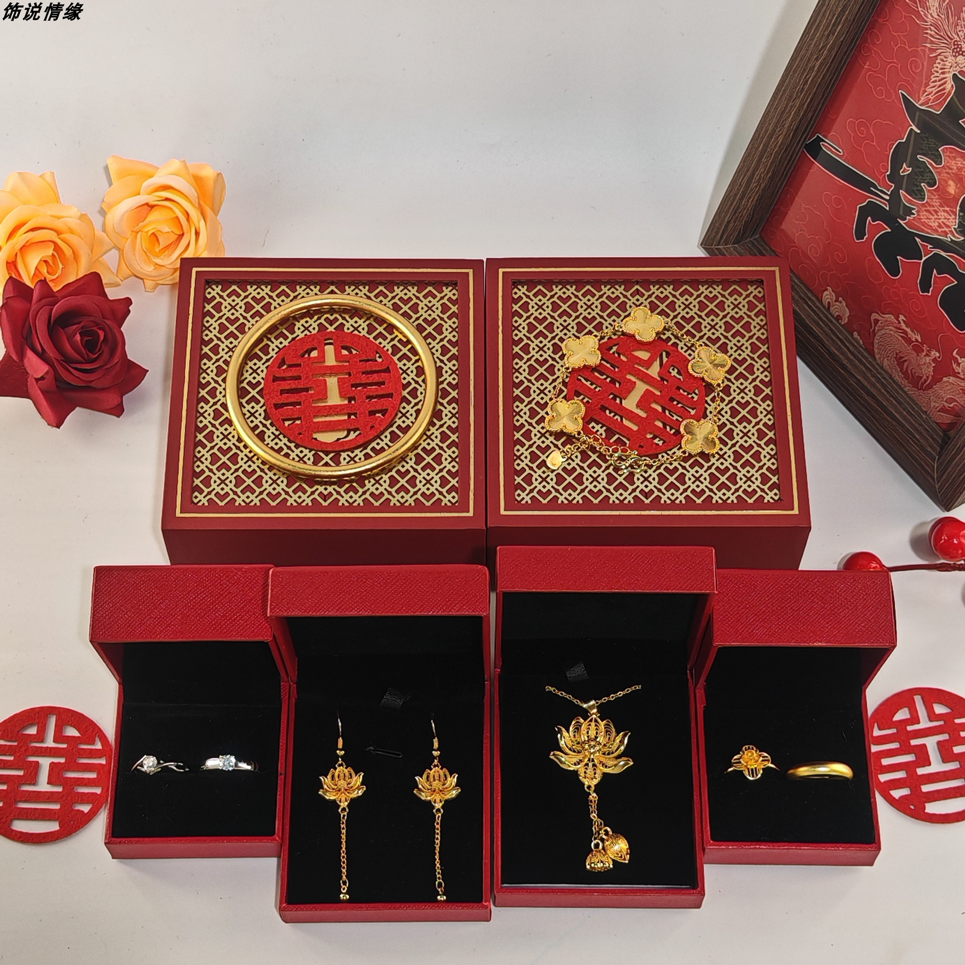 婚礼摆台订婚假五金仿真道具套装