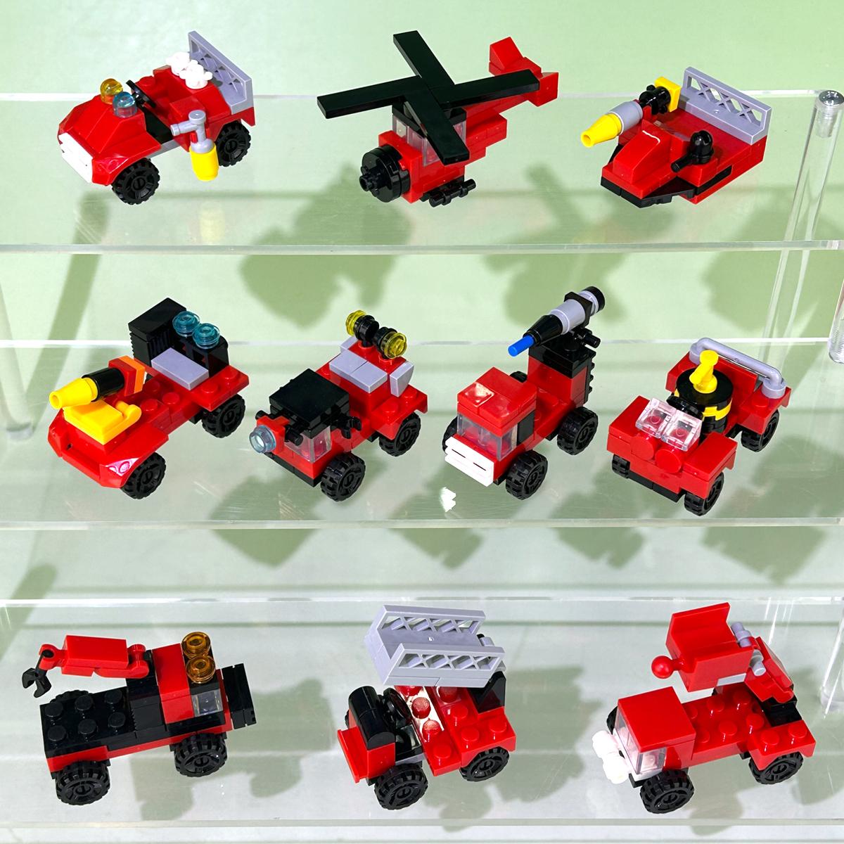 小颗粒儿童益智军事消防工程积木