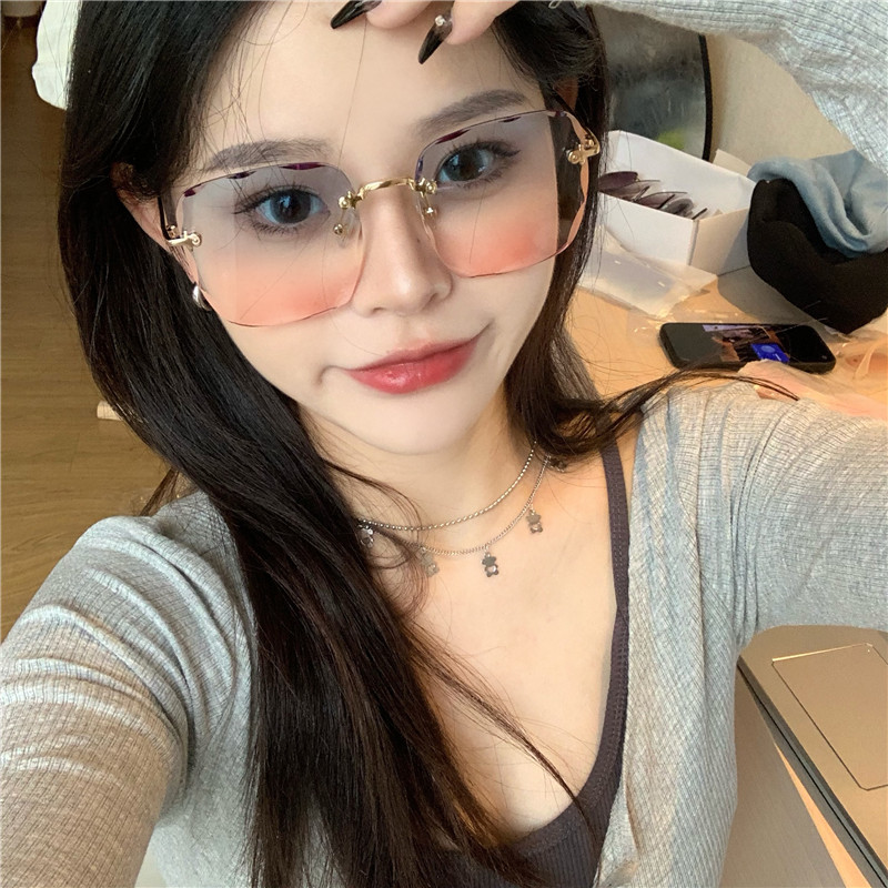 防紫外线强光方形简约韩版女切边