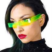 赛博朋克未来科技感超窄长方形连体切边墨镜男女嘻哈蹦迪太阳眼镜