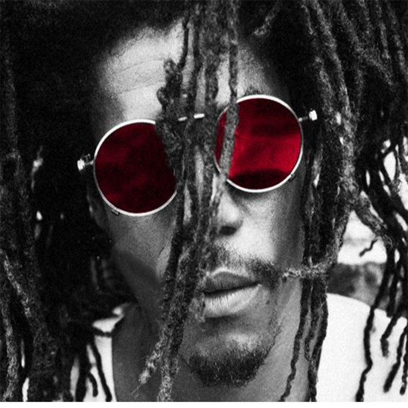 朋克风太阳镜男士复古潮流时尚个性圆形金属框眼镜女网红街拍墨镜