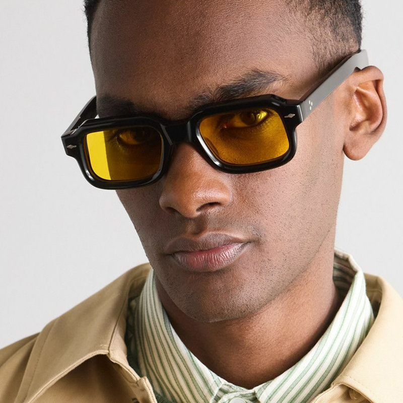 欧美复古不规则小方框箭头米钉太阳眼镜男女潮人圆脸显瘦嘻哈墨镜