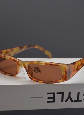 欧美复古长方形粗框朋克风太阳镜