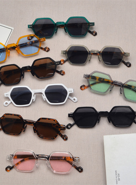 防紫外线多边形复古男女潮流墨镜